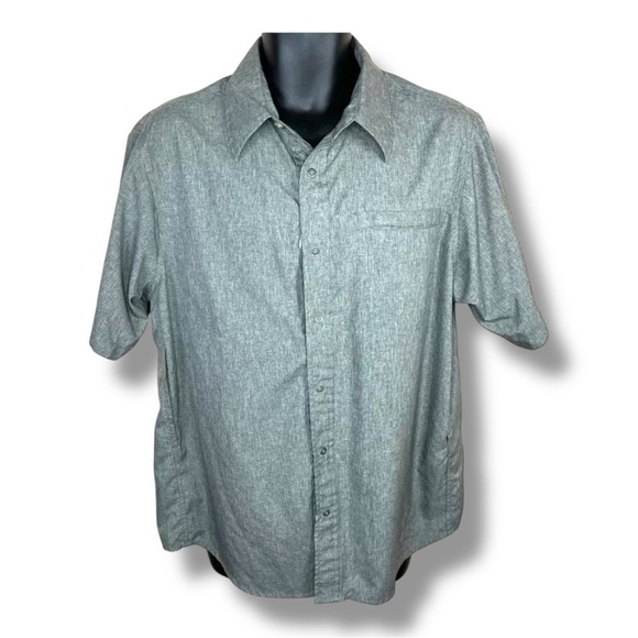 M Men’s Excurzion Grey Short Sleeve Breathable Button Down Shirt Medium - Picture 1 of 10